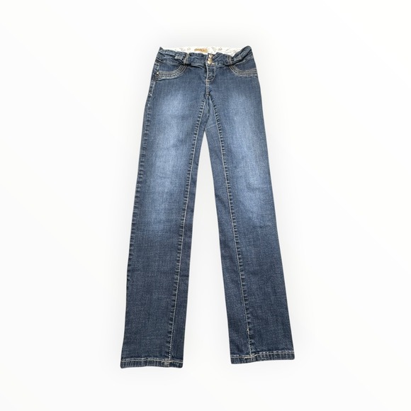 I&M Jeans Denim - I&M Jeans Denim Womens 11 Blue Low Rise Bootcut Triple Button Y2K IM23125